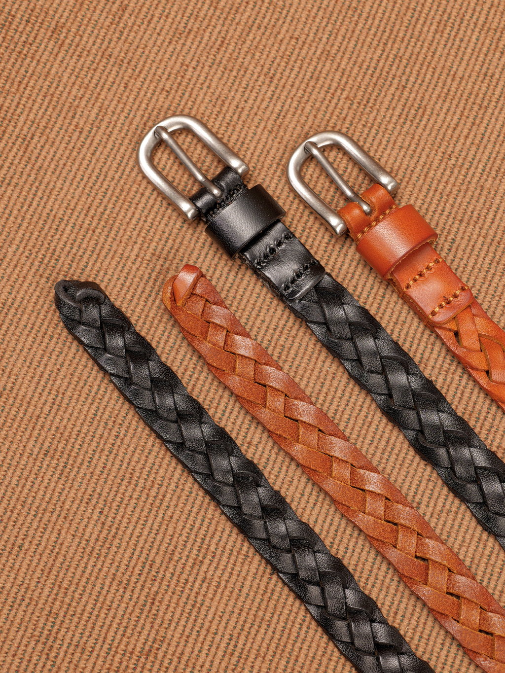 Vintage Versatile Carved Silver Buckle Leather Belt