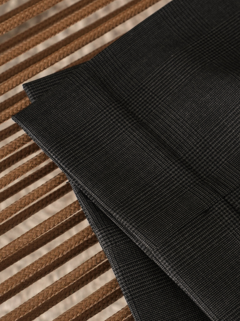 Men's 50% Wool Prince of Wales Check Straight-Leg Business Trousers