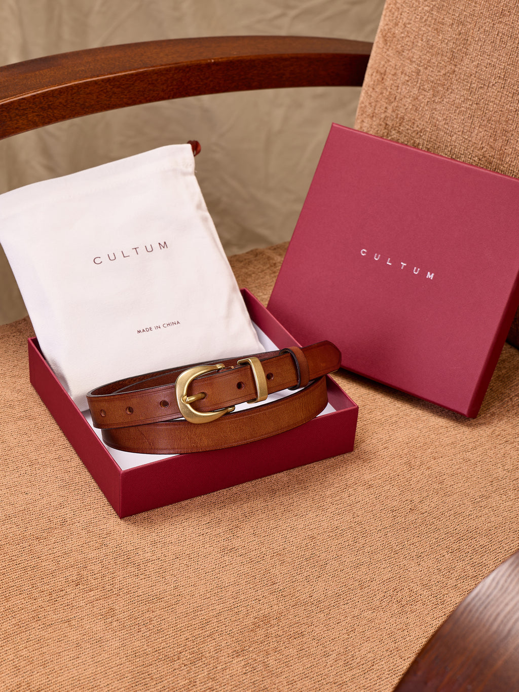 Vintage Versatile Copper Buckle Leather Belt