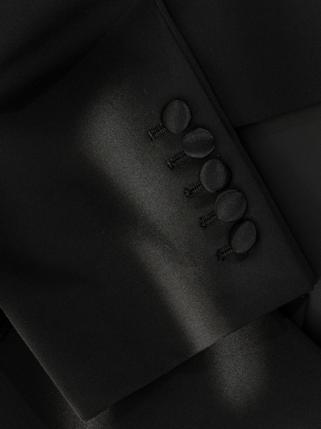 Men's Black Satin Peak Lapel Double-Breasted Tuxedo Wedding Suit