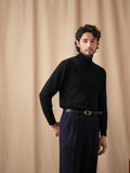 Machine-Washable 14-Gauge Cotton Cashmere Turtleneck