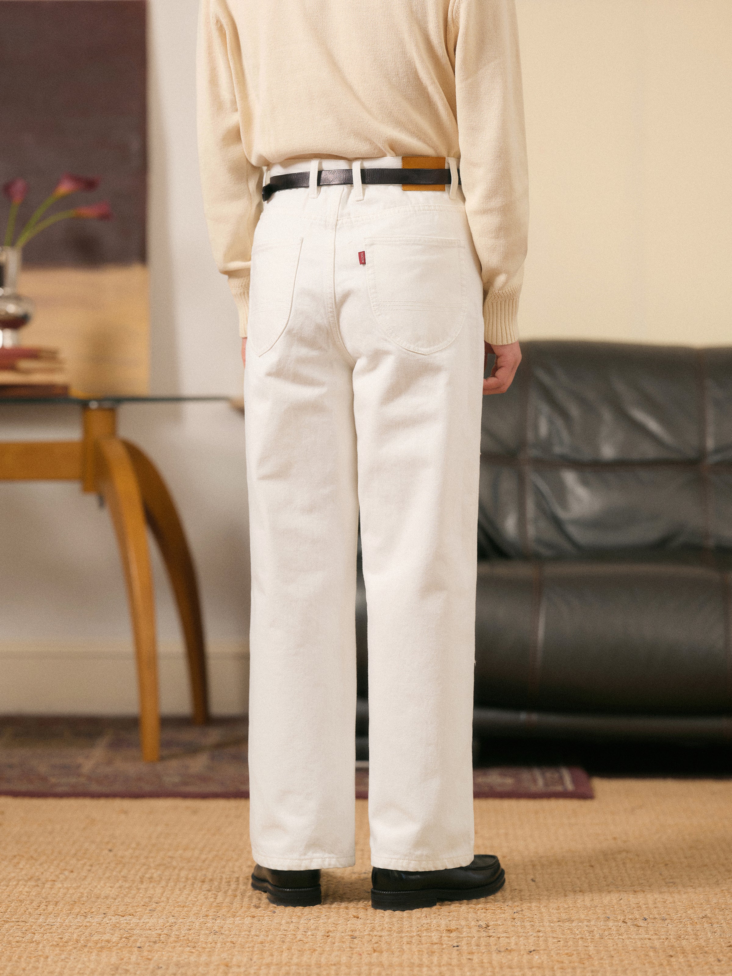 Vintage Ivy Washed Cotton Jeans for Men