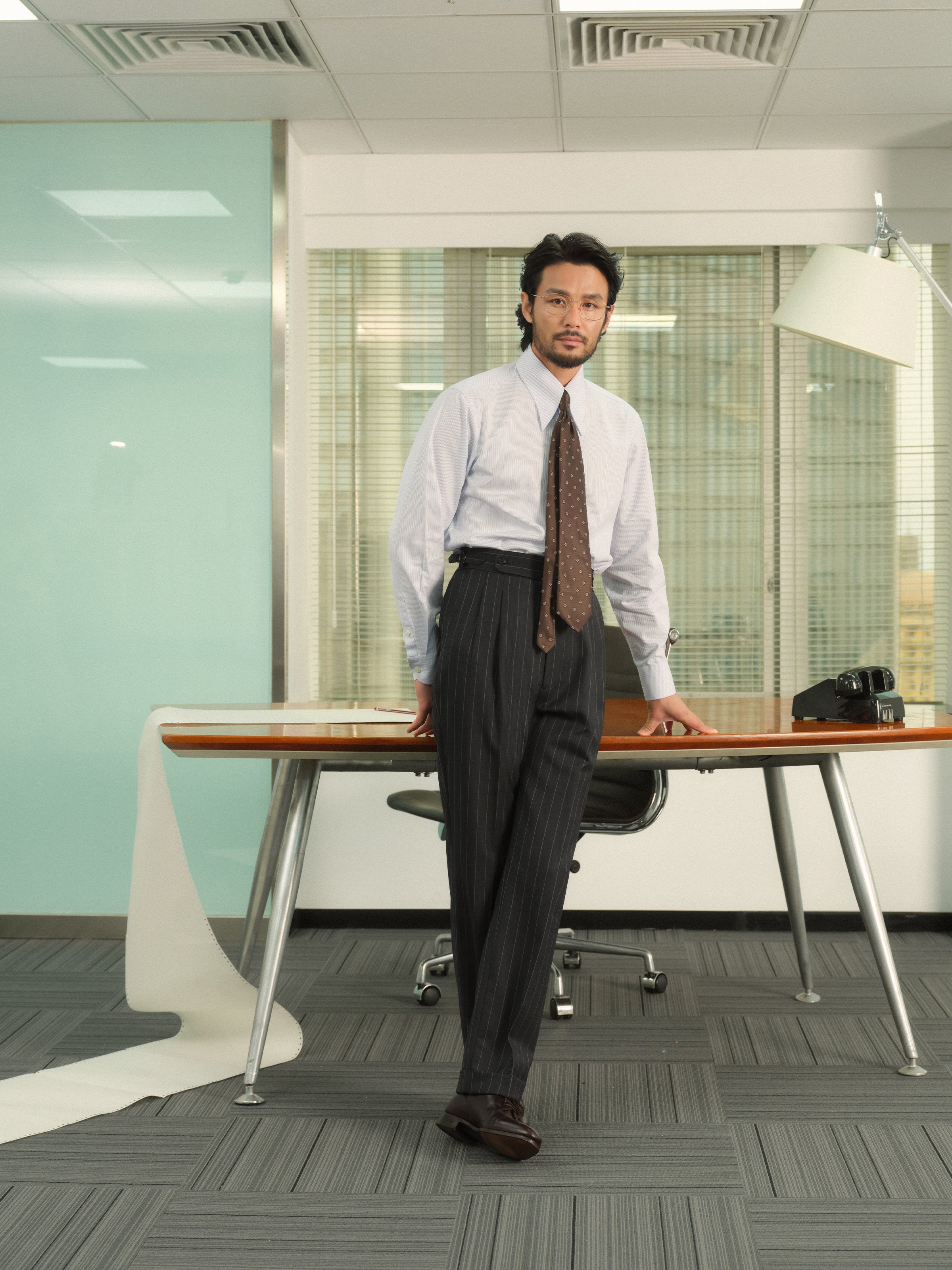 Men's Italian Long Point Collar Wrinkle-Free Shirt