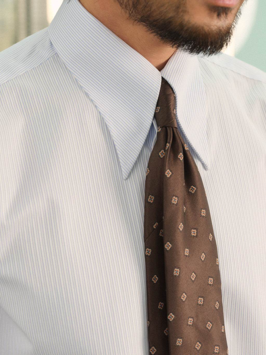 Men's Italian Long Point Collar Wrinkle-Free Shirt