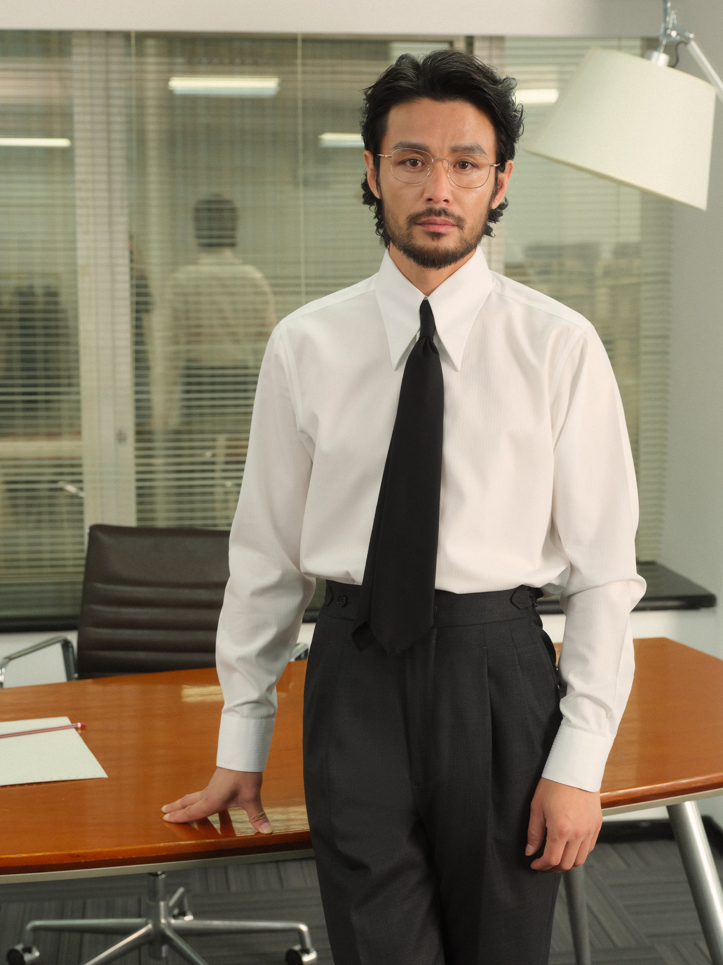 Men's Italian Long Point Collar Wrinkle-Free Shirt