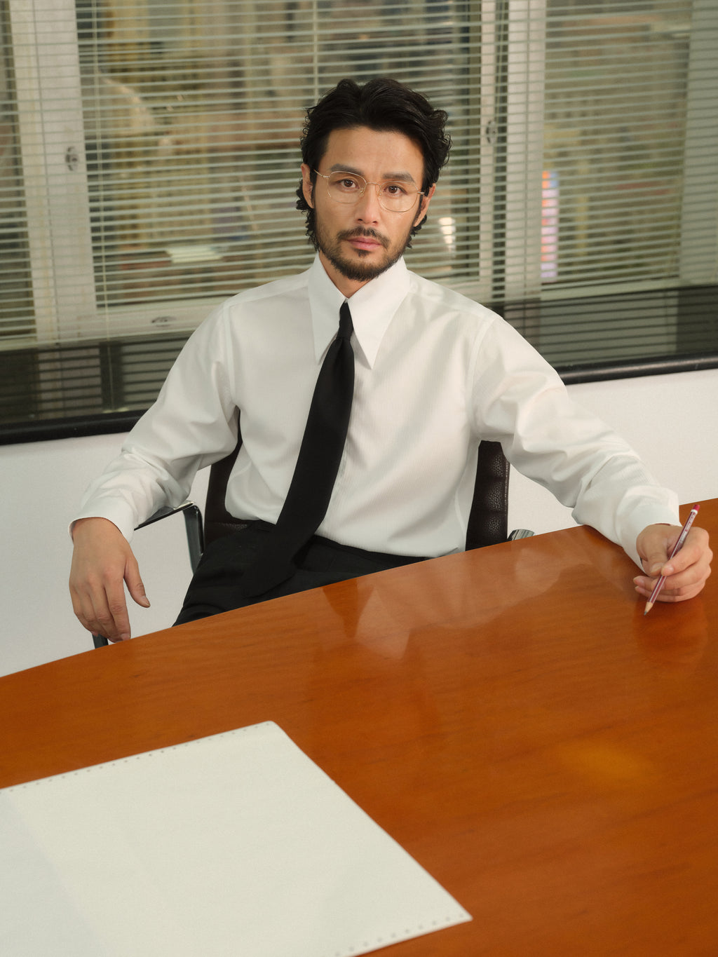 Men's Italian Long Point Collar Wrinkle-Free Shirt