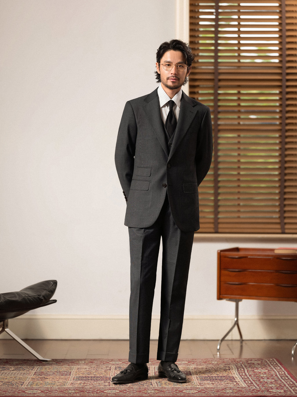 Men's 90s Merino Prince of Wales Half-Canvas Suit.