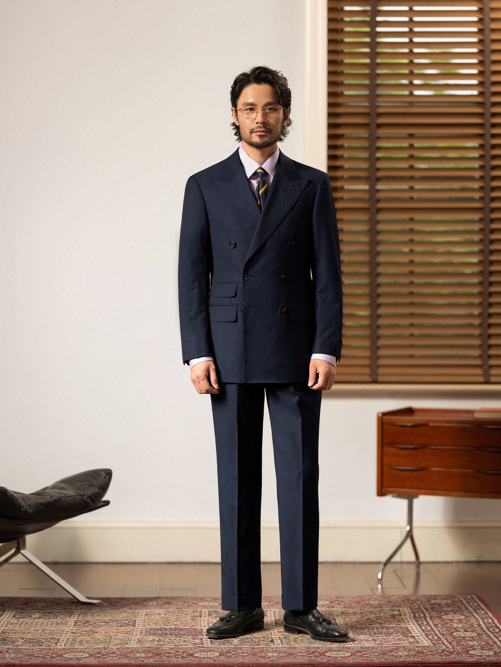 Men's Prince of Wales Check Double-Breasted Suit