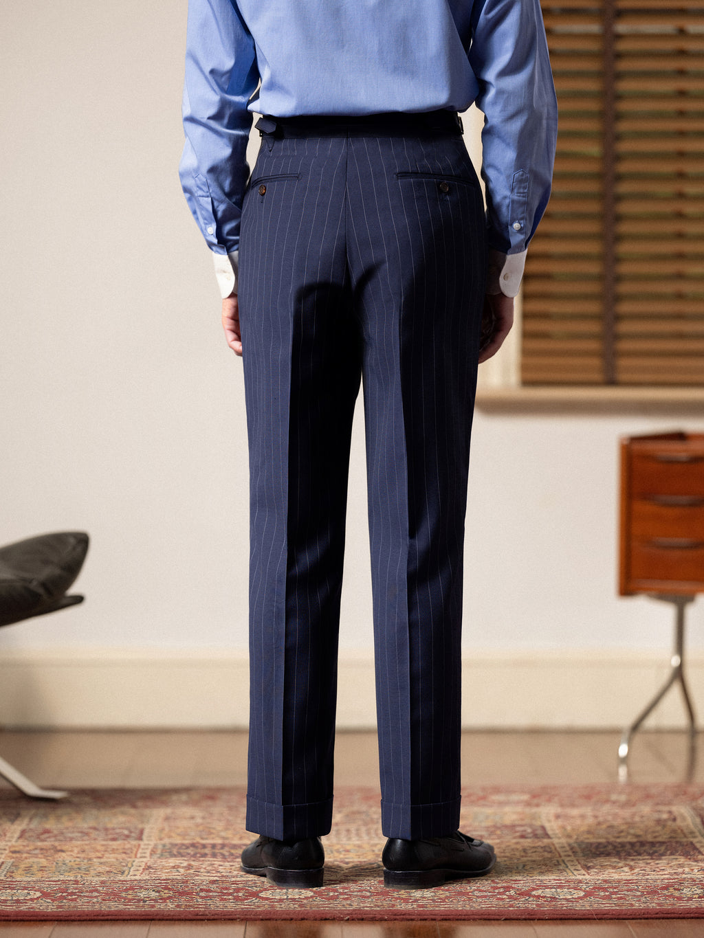 Men's Wool Pinstripe Dress Pants