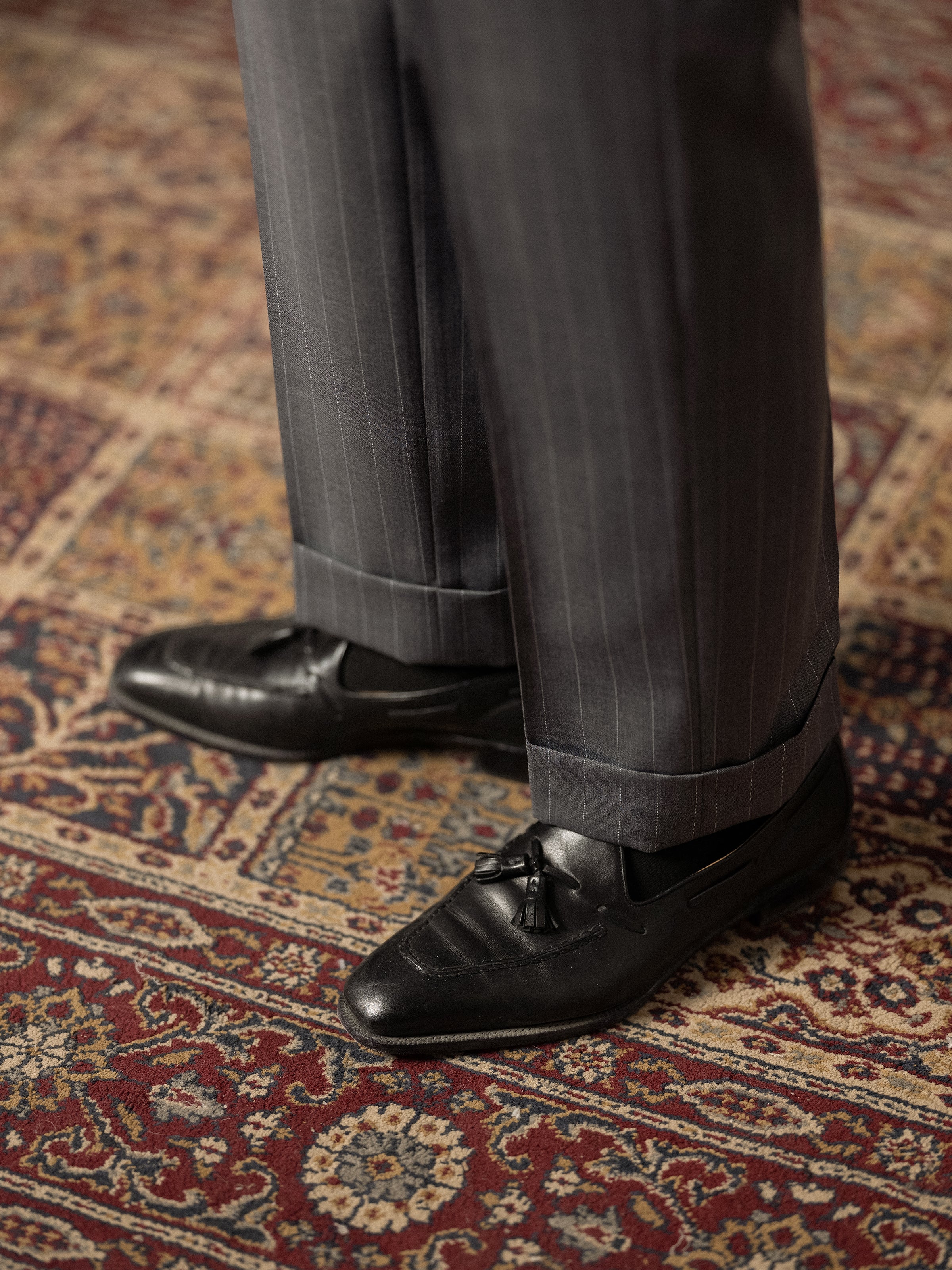 Men's Wool Pinstripe Dress Pants