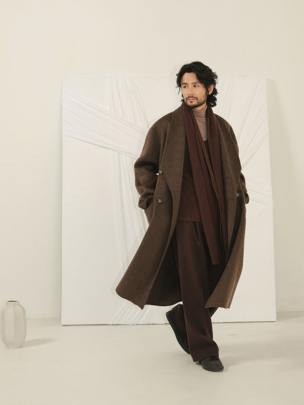 900g Heavy Shawl Collar Wool Coat