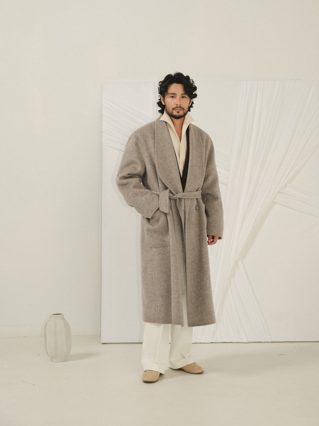 900g Heavy Shawl Collar Wool Coat