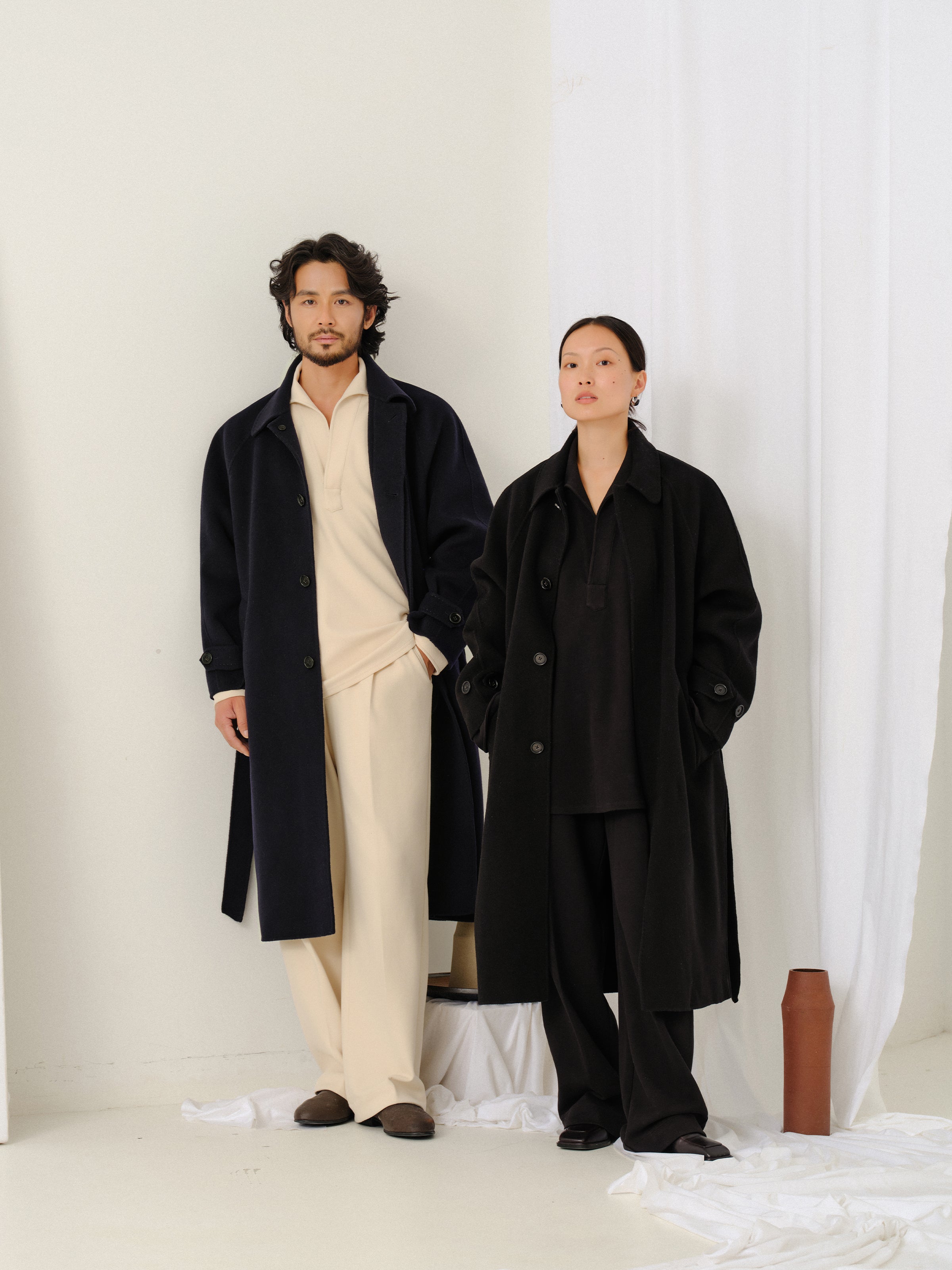 850g Thick Wool Balmacaan Overcoat