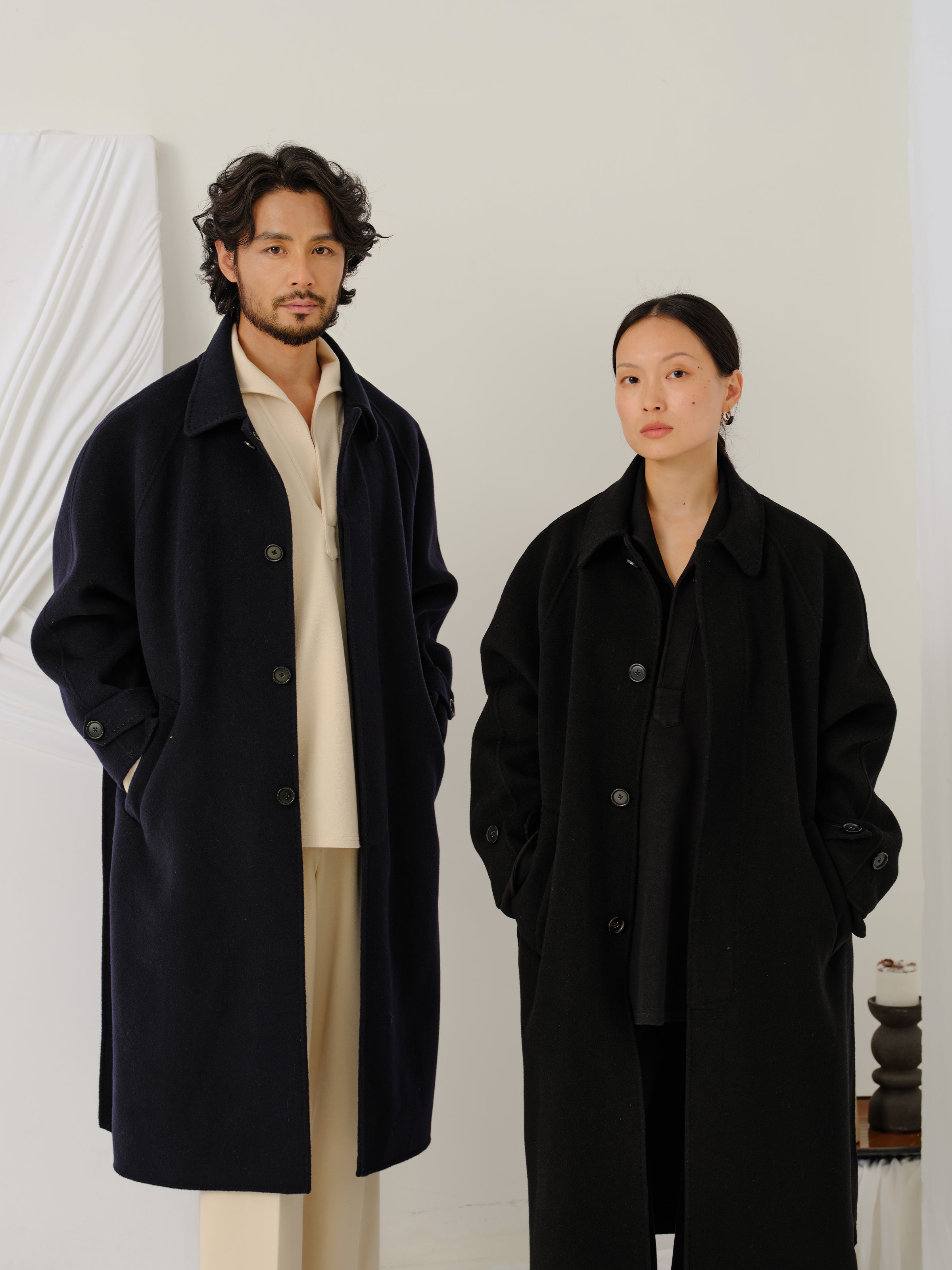 850g Thick Wool Balmacaan Overcoat