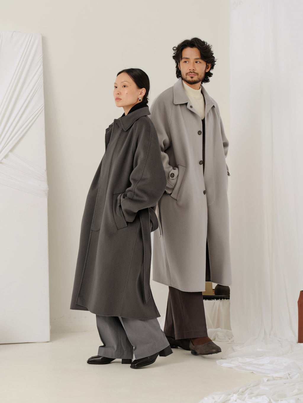 850g Thick Wool Balmacaan Overcoat
