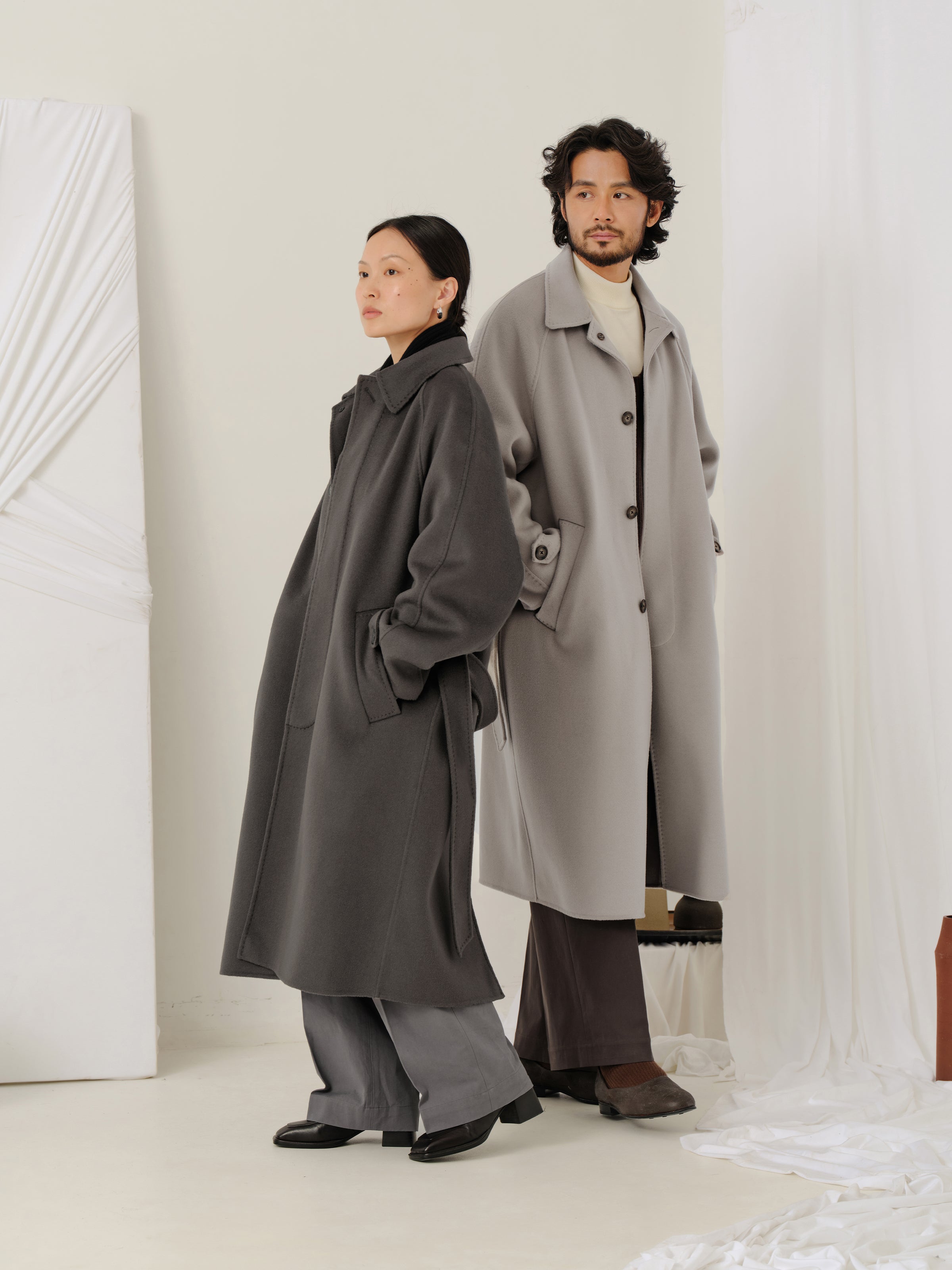 850g Thick Wool Balmacaan Overcoat