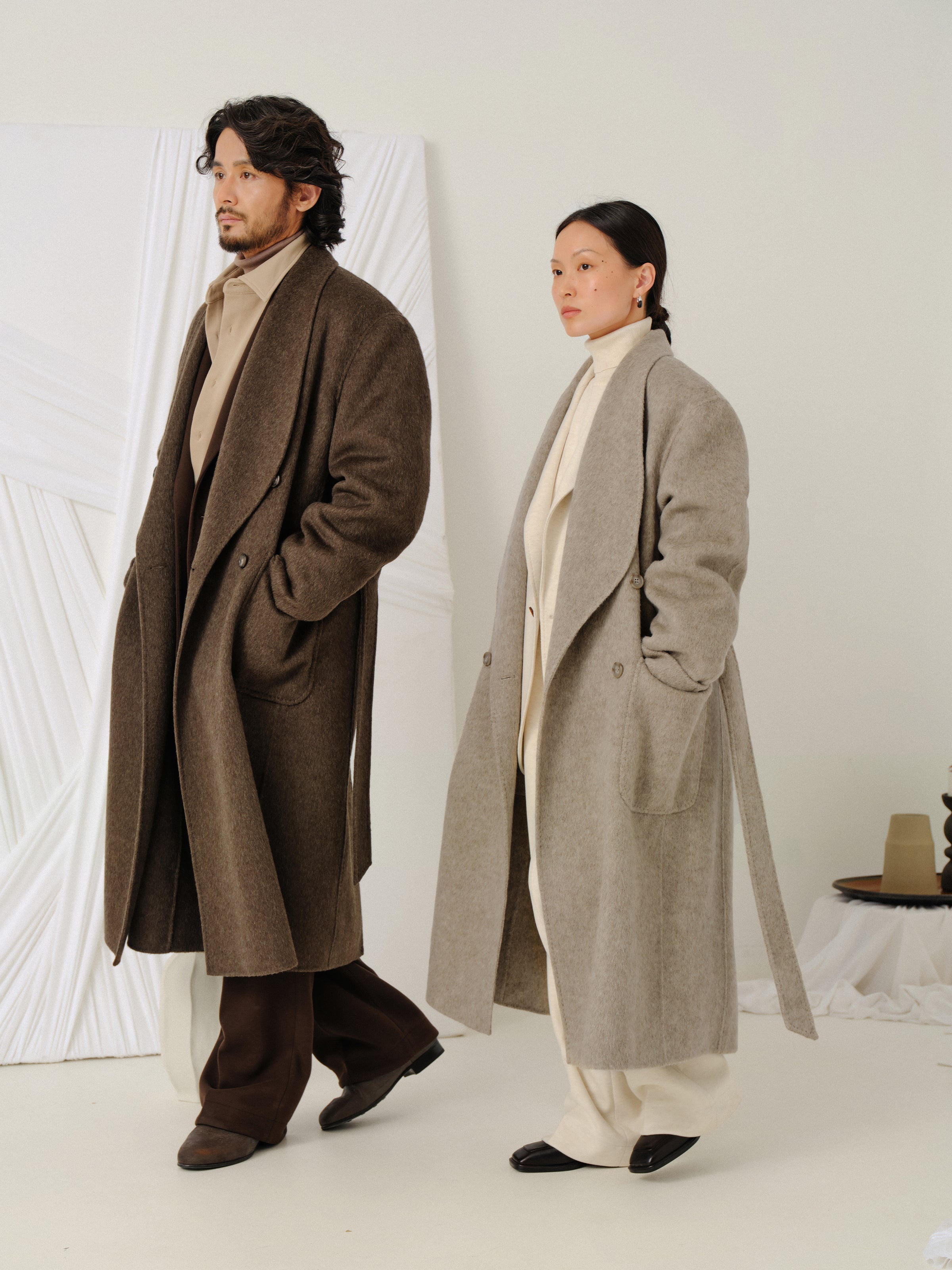 900g Heavy Shawl Collar Wool Coat