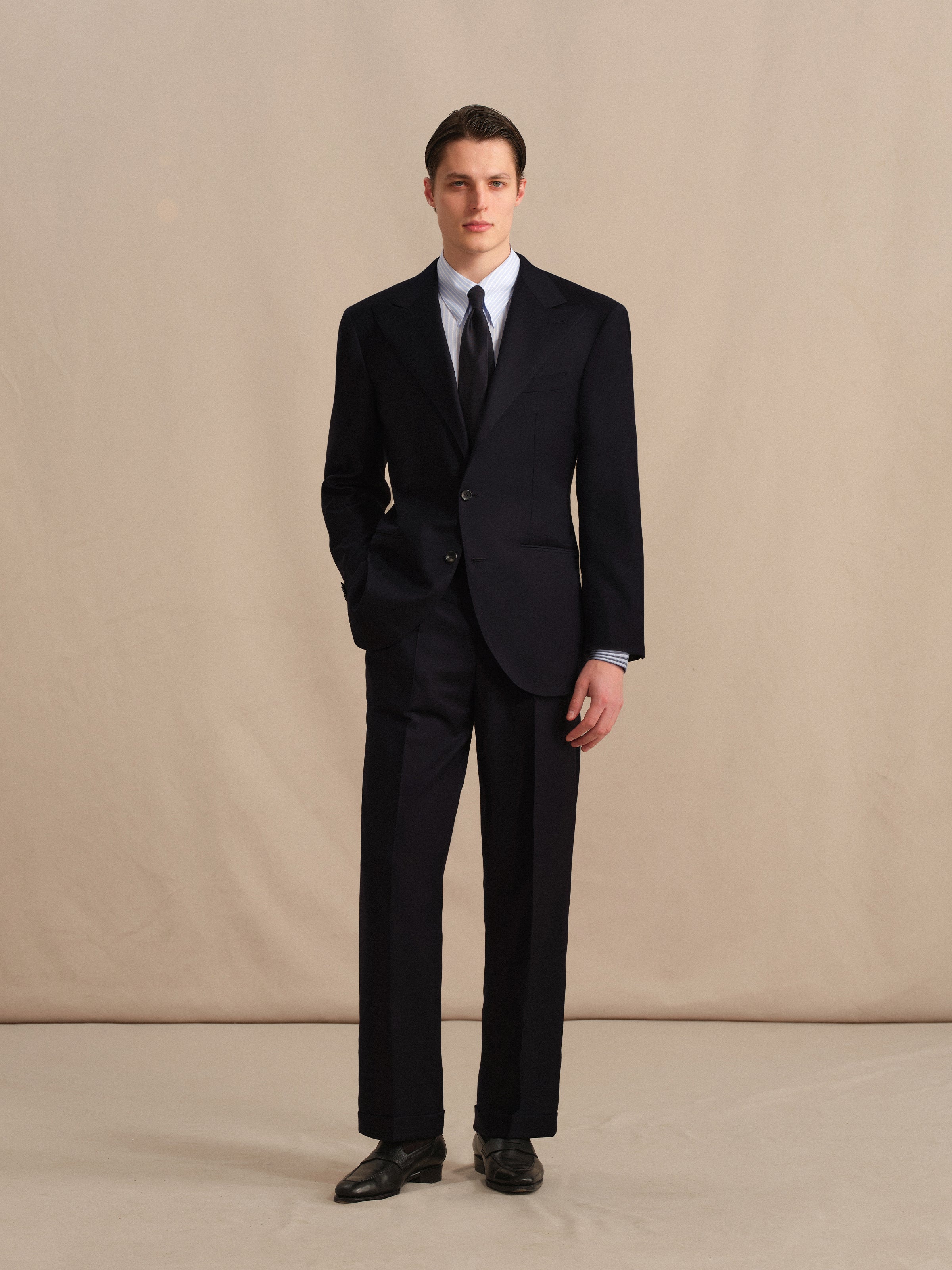 Men's 130S Italian Virgin Wool Straight Trousers