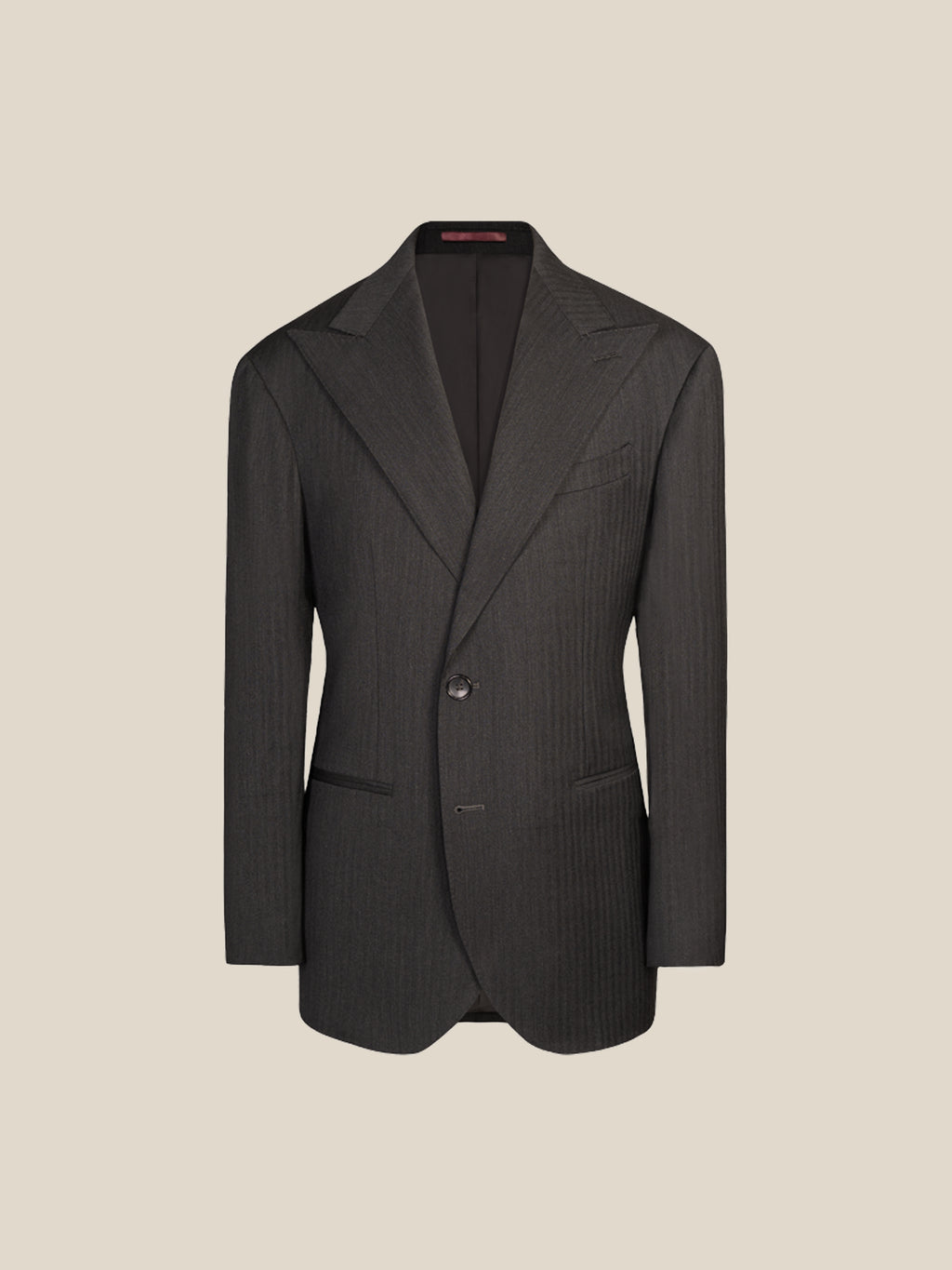Men's High-Quality 120S Merino Wool Herringbone Suit