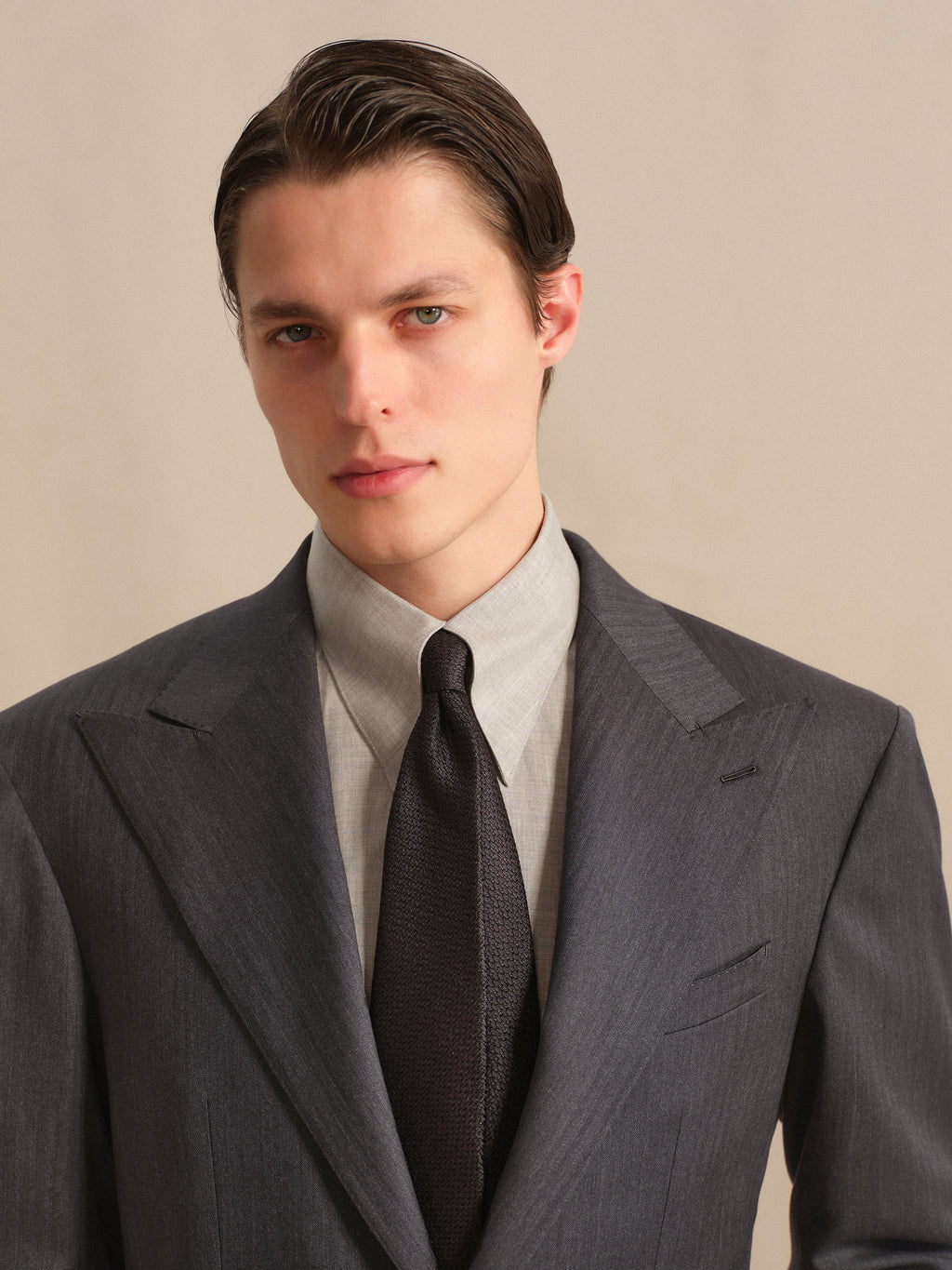 Men's High-Quality 120S Merino Wool Herringbone Suit