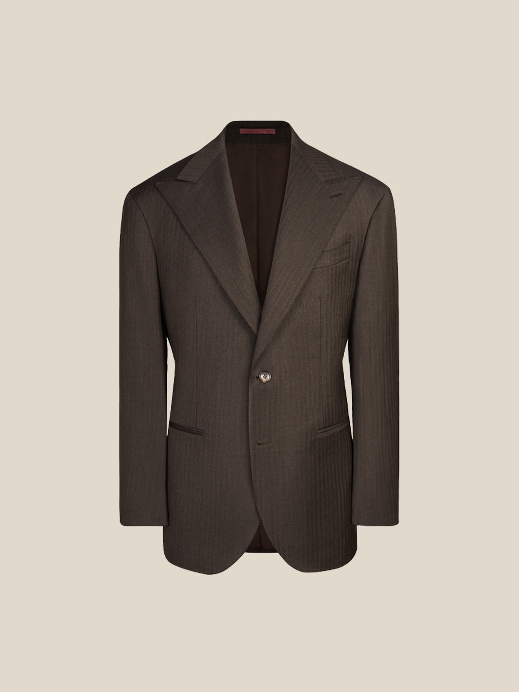 Men's High-Quality 120S Merino Wool Herringbone Suit