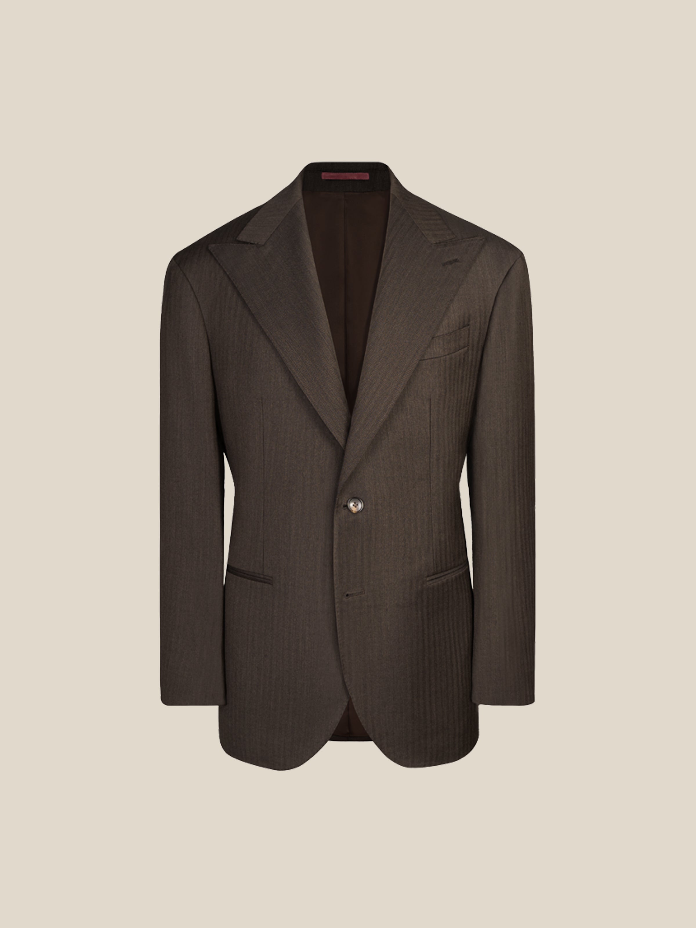 Men's High-Quality 120S Merino Wool Herringbone Suit