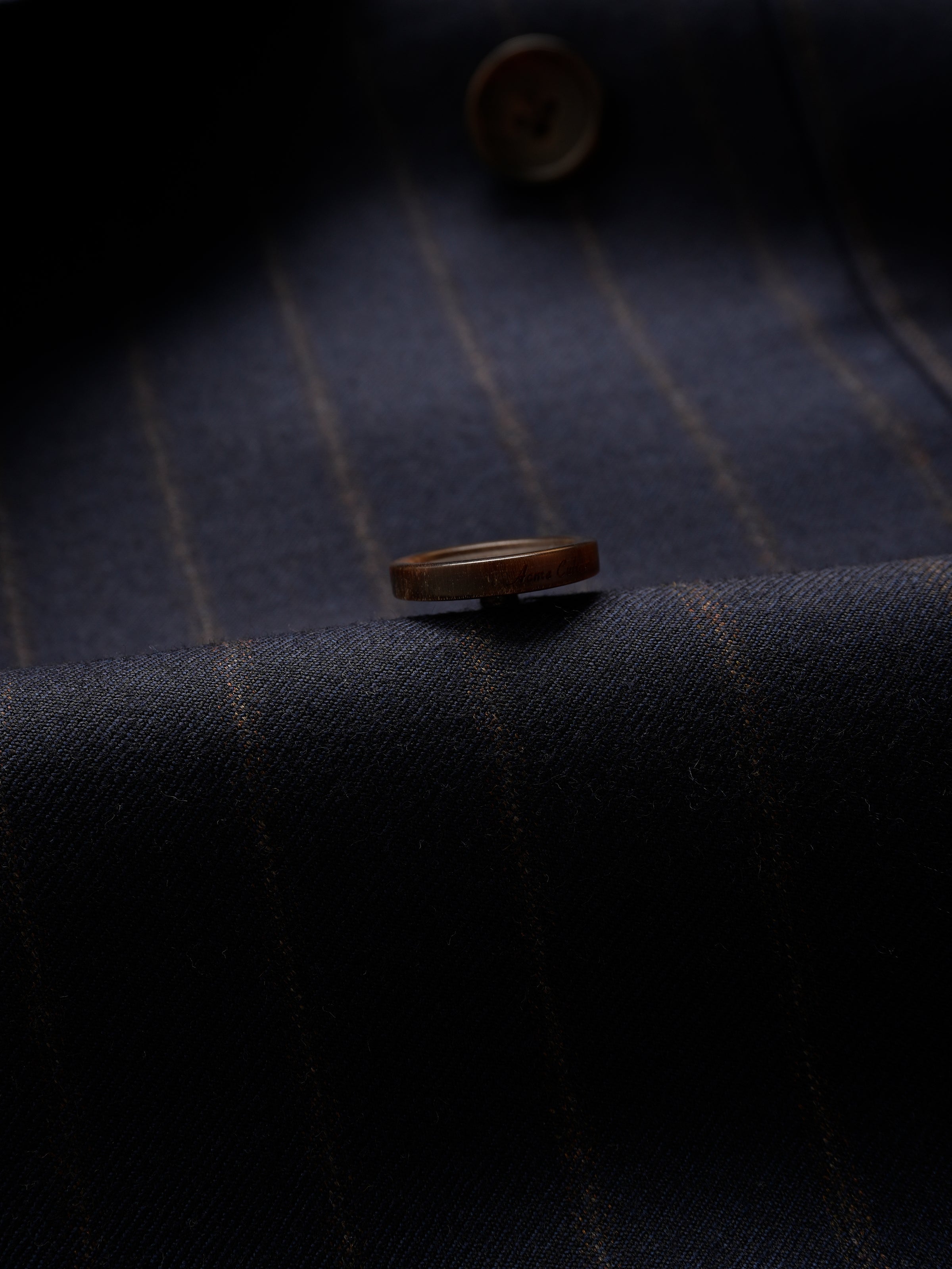 Men's Worsted Virgin Wool Striped Double-Breasted Suit