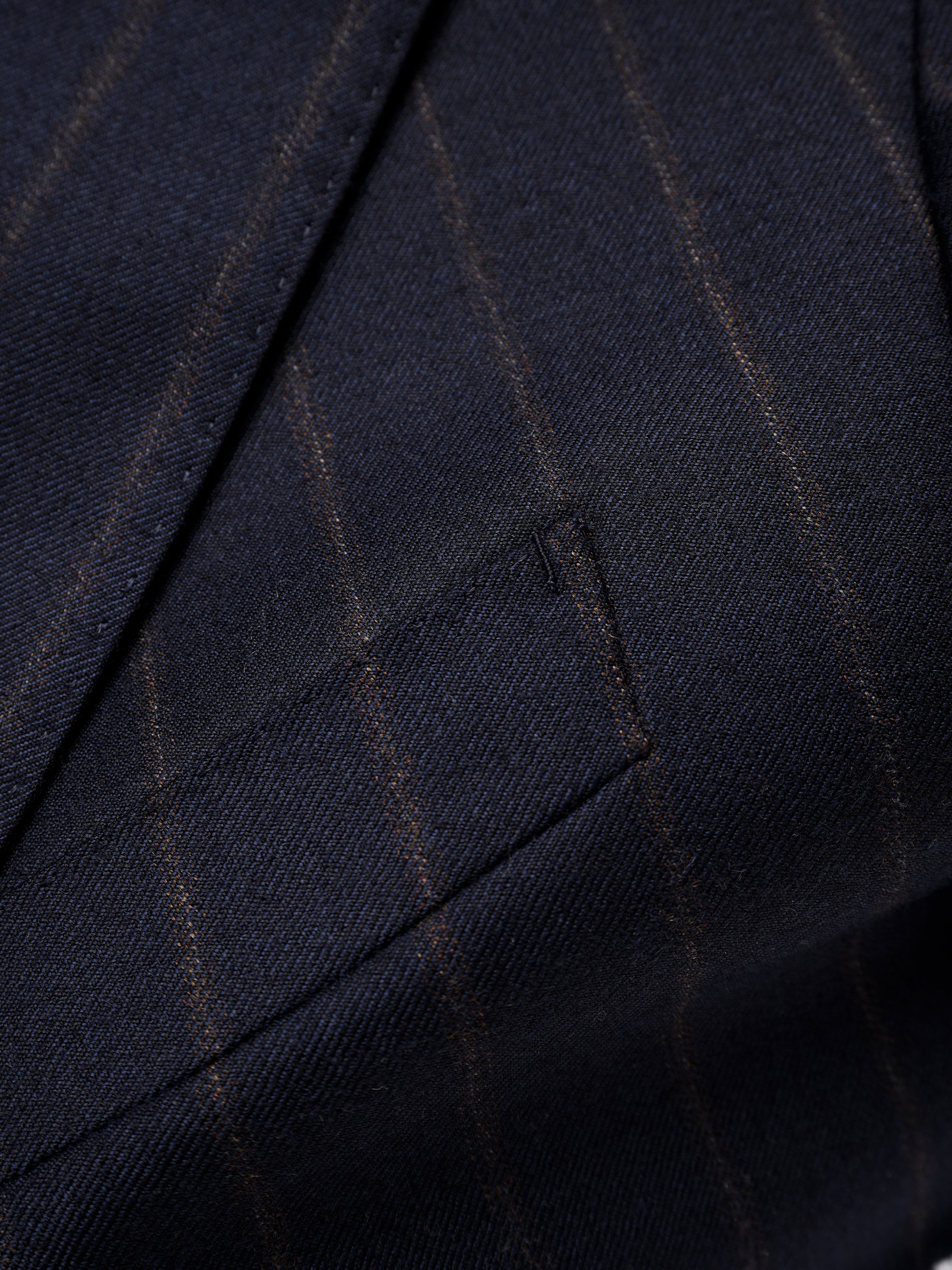 Men's Worsted Virgin Wool Striped Double-Breasted Suit