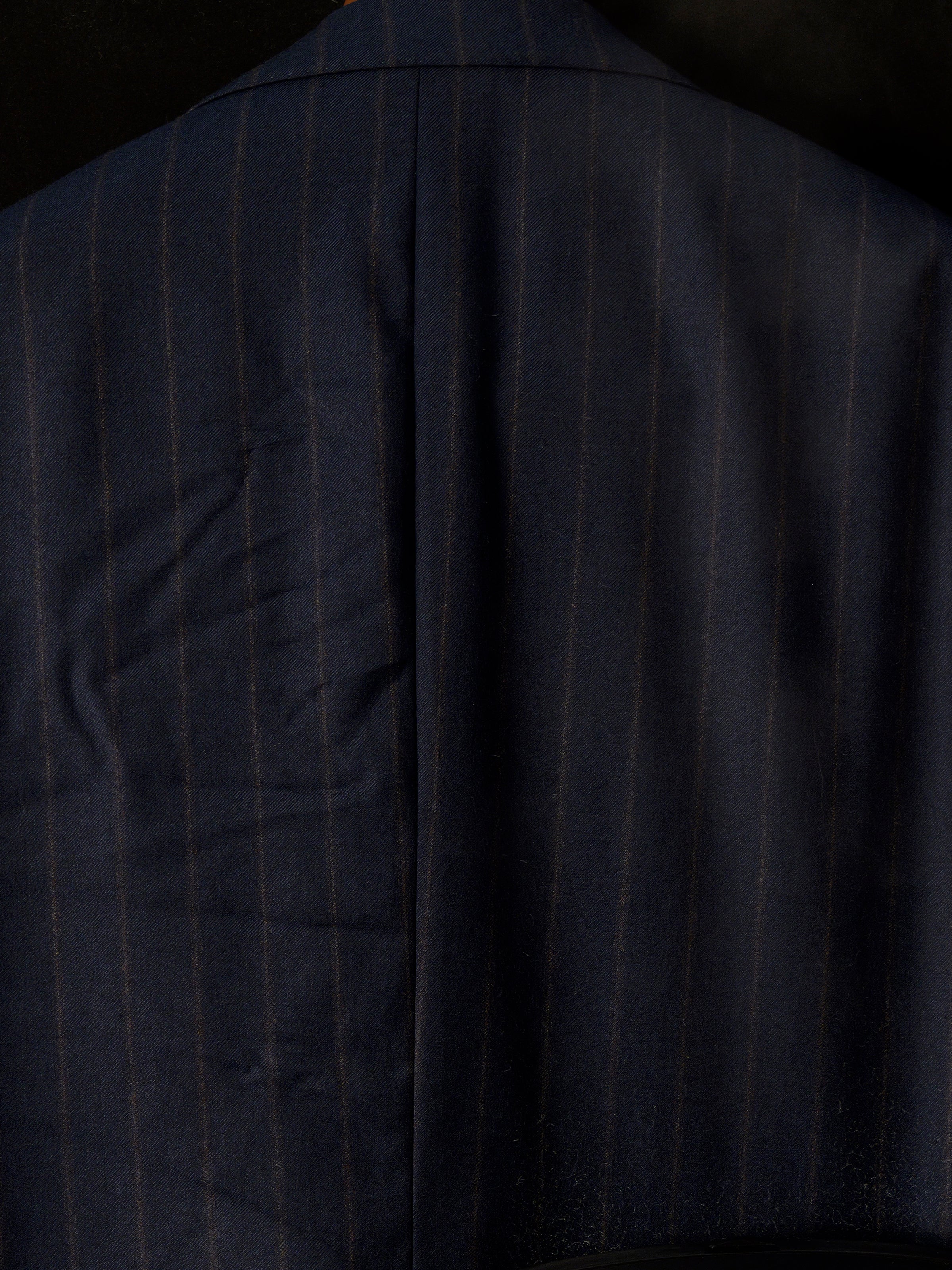 Men's Worsted Virgin Wool Striped Double-Breasted Suit