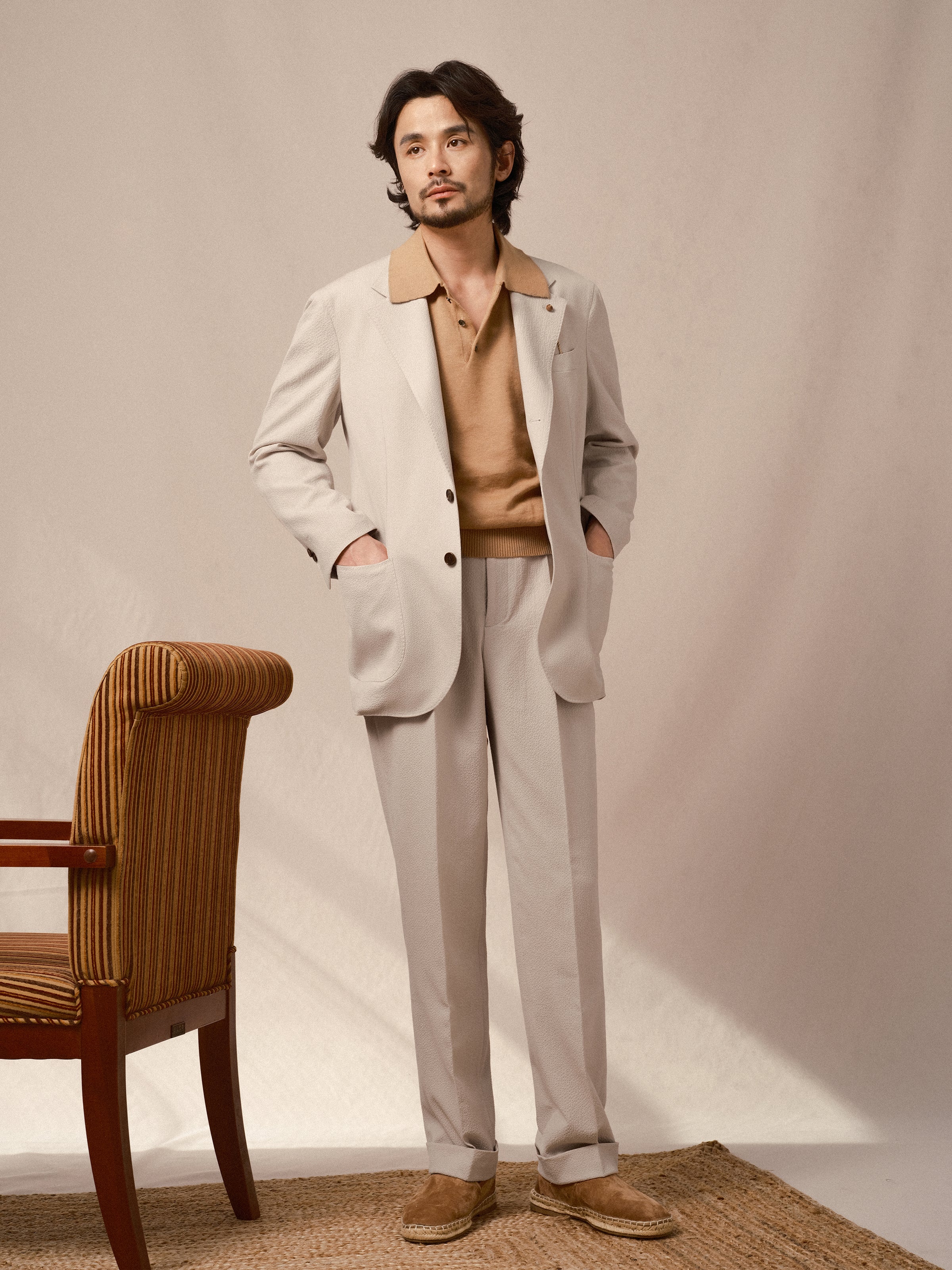 Men's Italian Style Bubble Gauze Trousers