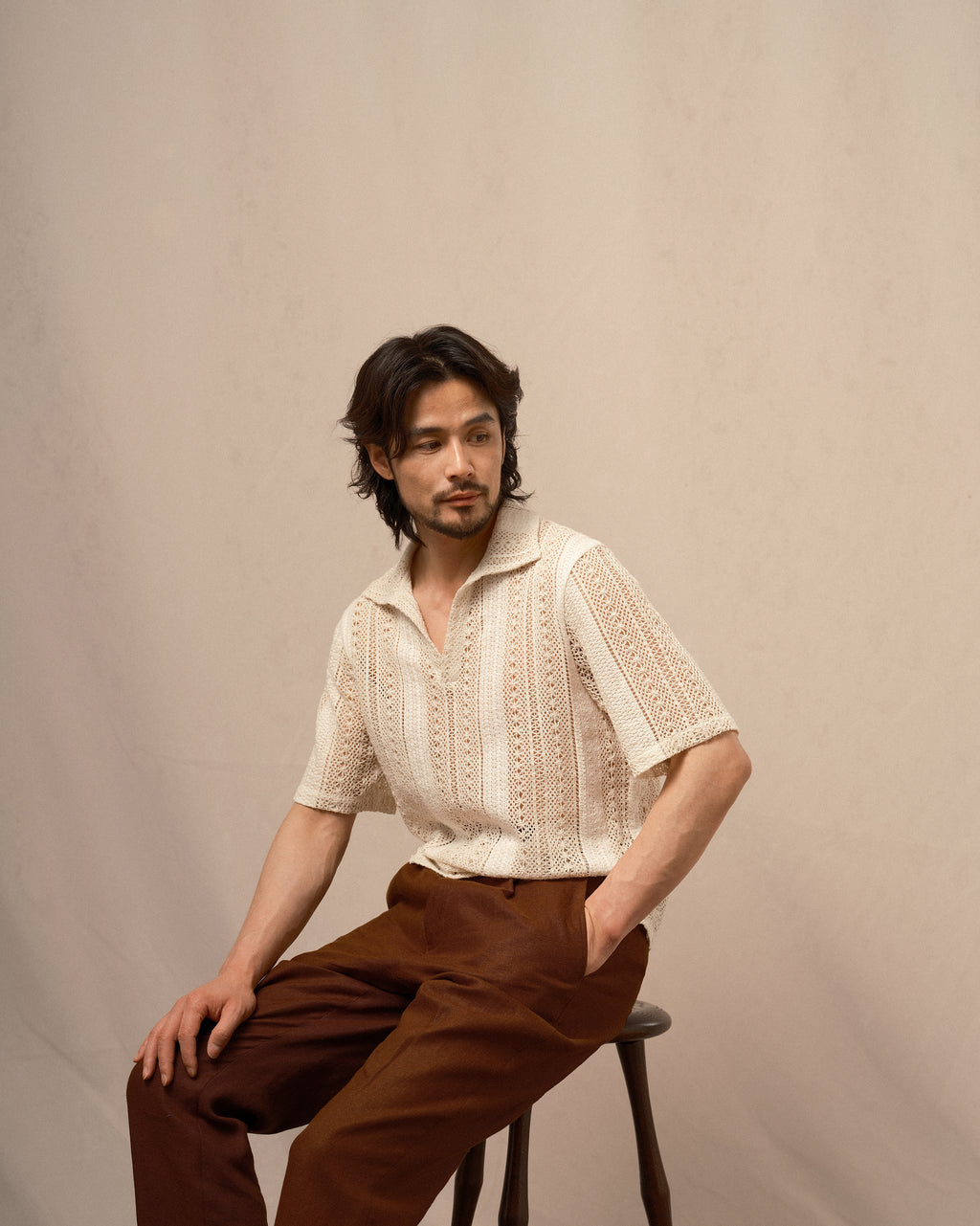 Men's Linen-Cotton Polo Shirt