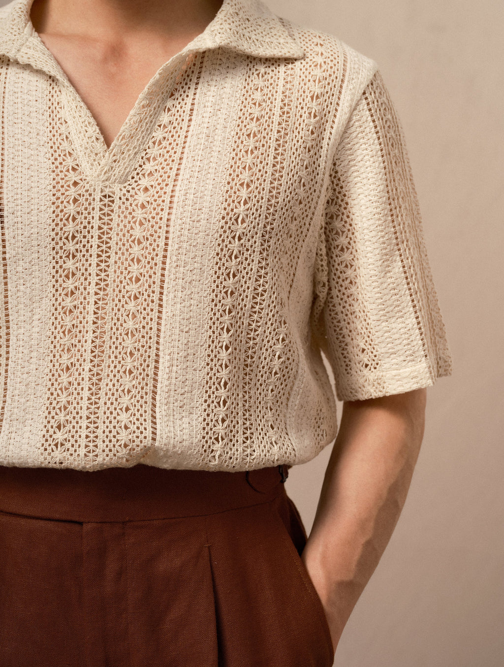 Men's Linen-Cotton Polo Shirt