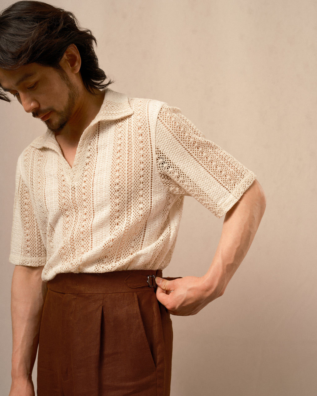 Men's Linen-Cotton Polo Shirt