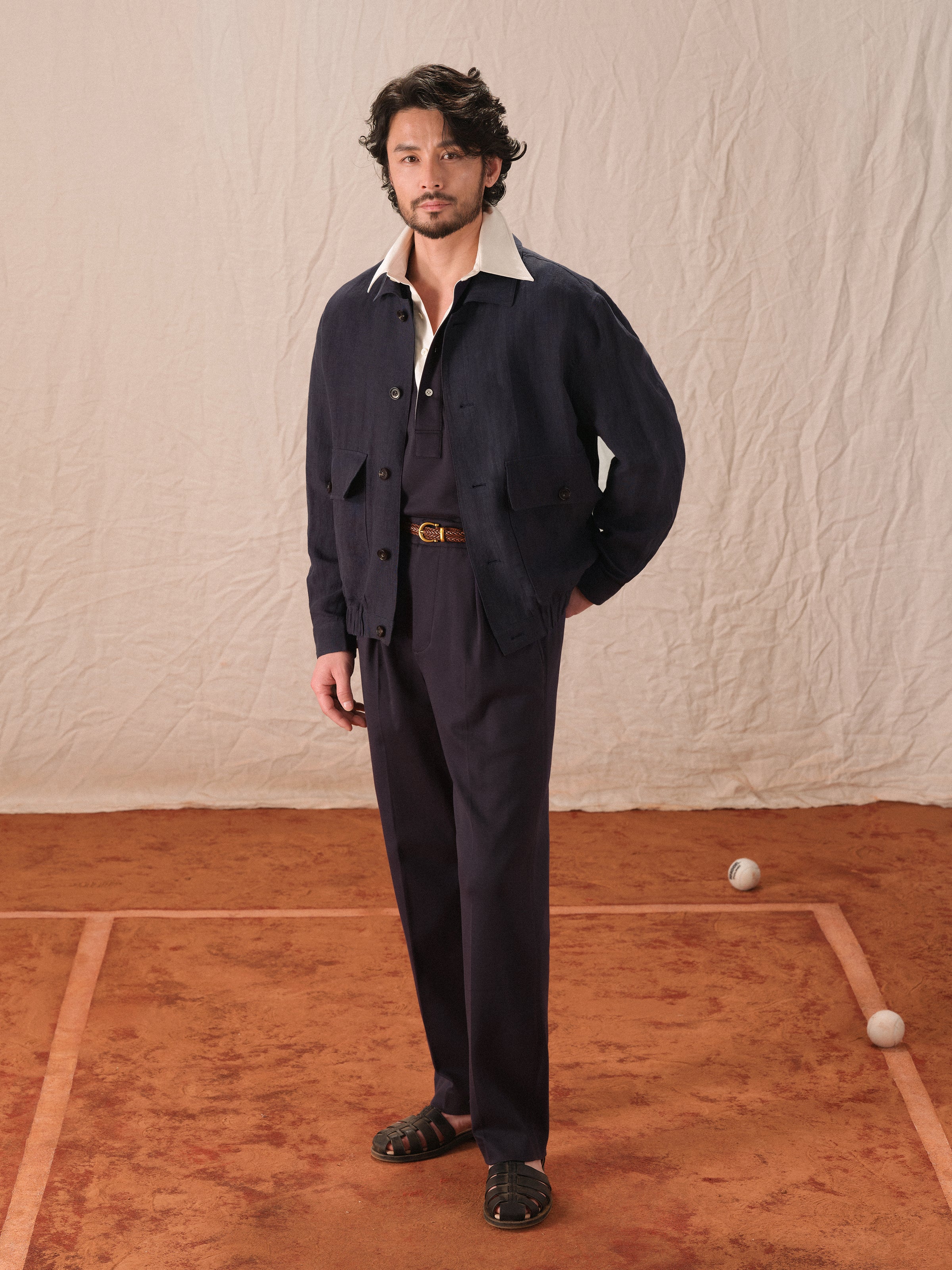 Men's Retro Tennis Style Relaxed A2 Bomber Jacket