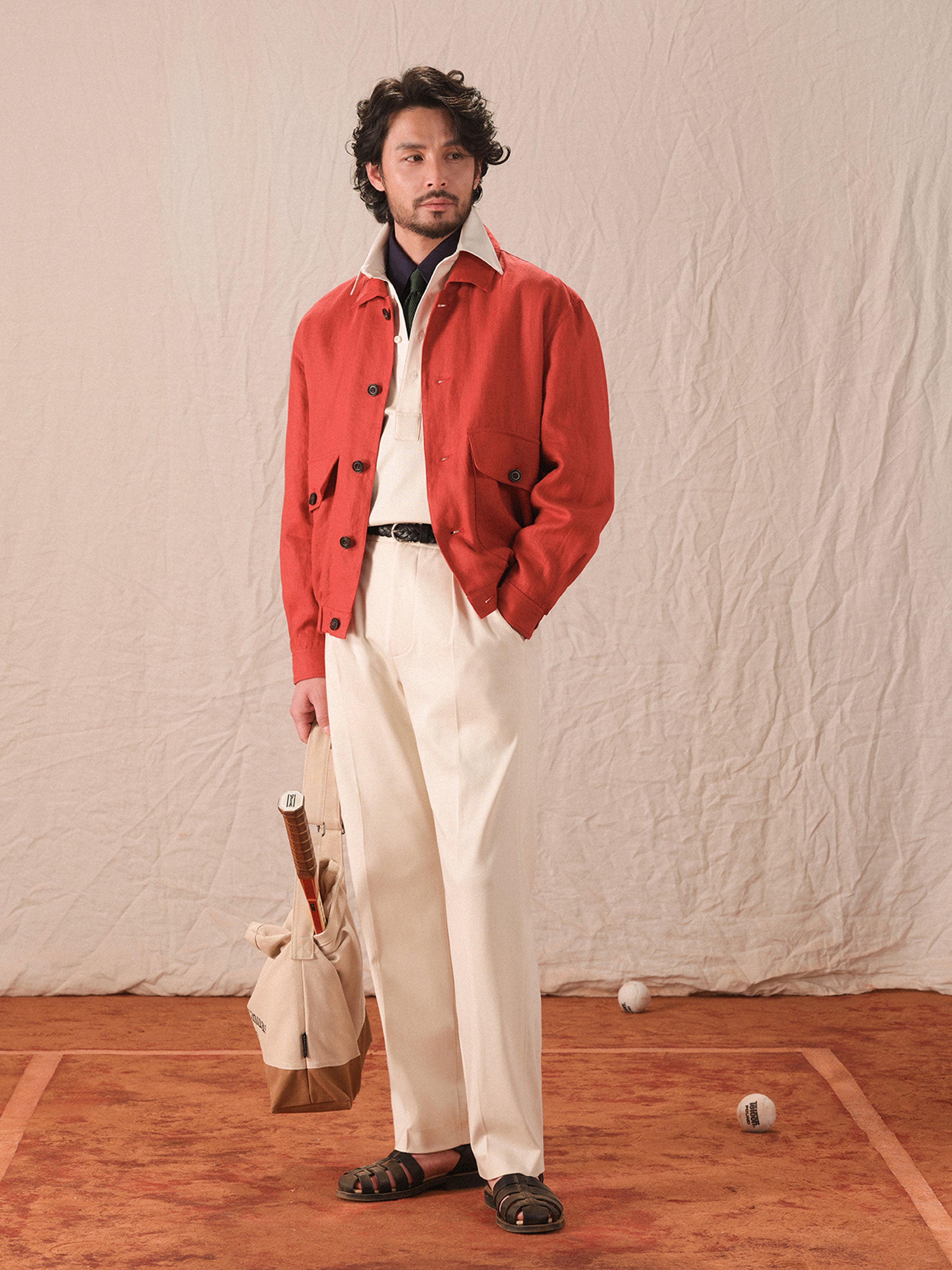 Men's Retro Tennis Style Relaxed A2 Bomber Jacket