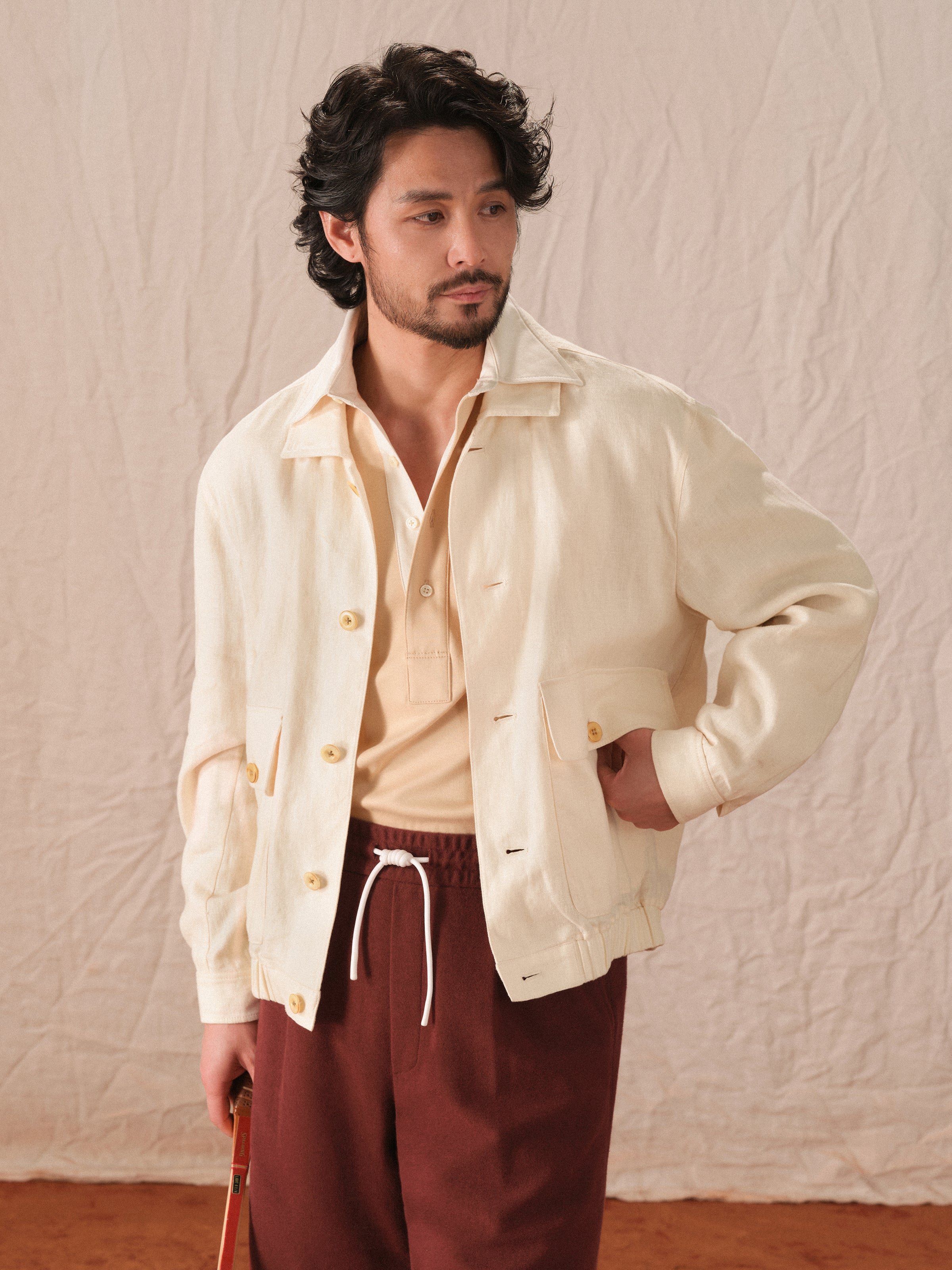 Men's Retro Tennis Style Relaxed A2 Bomber Jacket